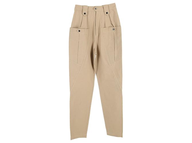 Isabel Marant Yerris Pleated Tapered Pants in Brown Cotton  ref.1351642