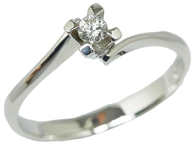 & Other Stories Pt900 Platinum Diamond Ring 0.09ct TOEICROWN Size 12 in Great Condition Silvery Metal  ref.1351681