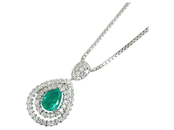 & Other Stories Other Platinum Teardrop Emerald Necklace Metal Necklace in Excellent condition  ref.1351683