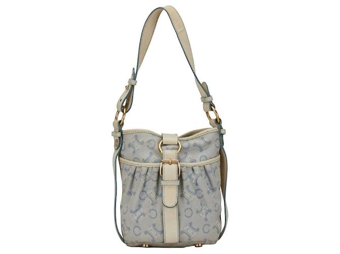 Céline Celine Canvas-Leder C Macadam Handtasche in sehr gutem Zustand Blau Leinwand  ref.1351706