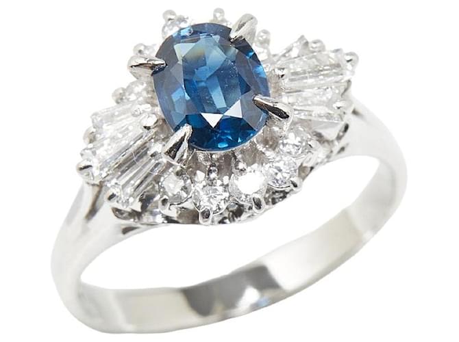 & Other Stories [LuxUness] Platin Saphir Ring Metallring in ausgezeichnetem Zustand  ref.1351796