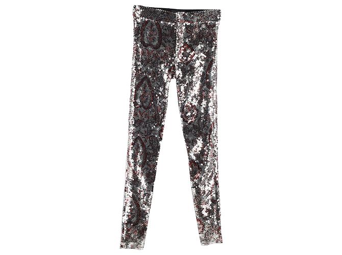 Isabel Marant Odizo Paillettenhose aus silbernem Polyester Metallisch
