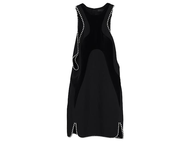 Alexander Wang Racer-Front-Kleid mit Kugelkettendetail aus schwarzer Wolle  ref.1351801