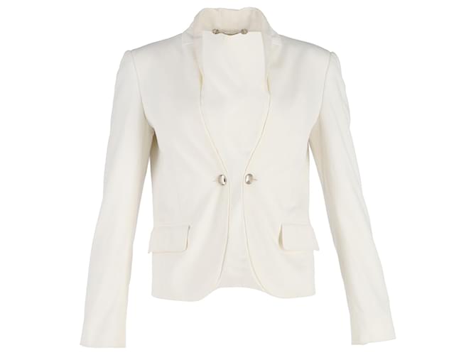 Blazer Gucci de botonadura sencilla en lana blanca Blanco  ref.1351809