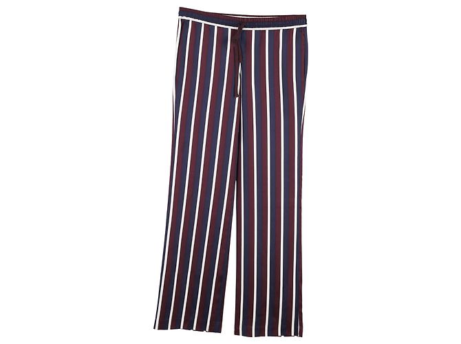 Pantaloni a gamba larga Joseph a righe in seta multicolor Stampa python