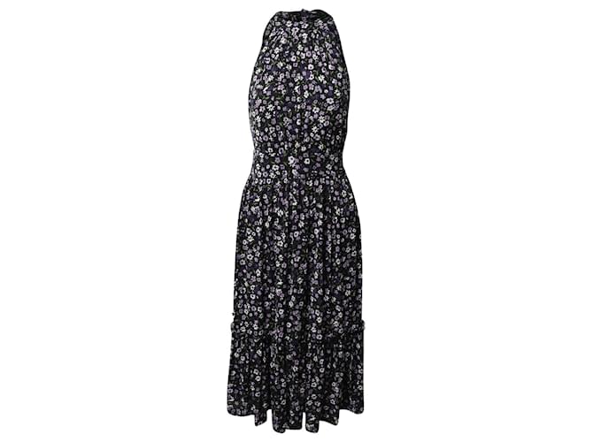 Michael Kors Floral Print Halter Midi-Dress in Multicolor Polyester  ref.1351840