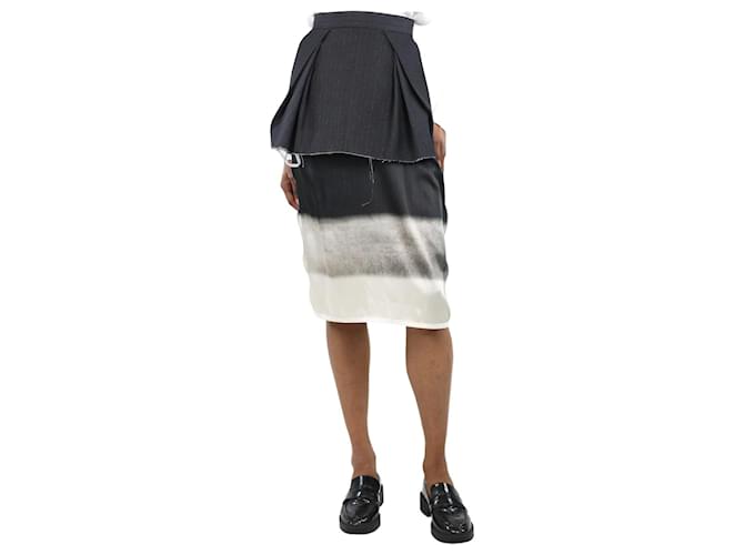 Maison Martin Margiela Multicolour pinstripe double-layer midi skirt - size UK 6 Multiple colors Polyamide  ref.1351868