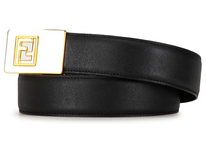 Fendi Black FF Leather Belt Pony-style calfskin  ref.1351917