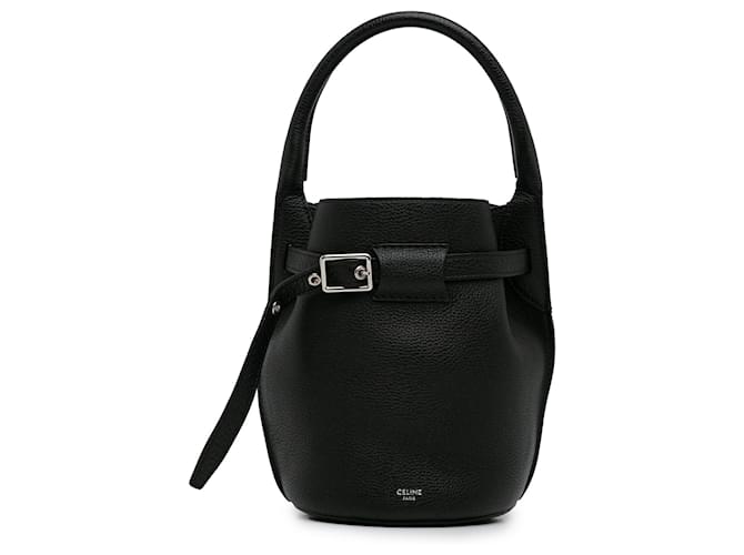 Big Bag Céline Bolso bombonera grande Nano negro Celine Cuero Becerro  ref.1351929