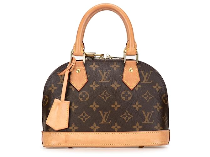 Monograma Louis Vuitton Brown Alma BB Marrom Couro Lona  ref.1351932