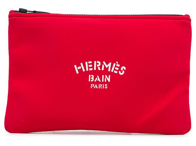 Hermès Red Neobain Case MM Nylon Cloth  ref.1351951
