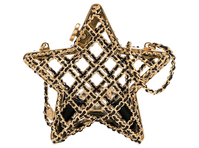 Sac minaudière Chanel Gold CC Star Métal Plaqué or Doré  ref.1351971