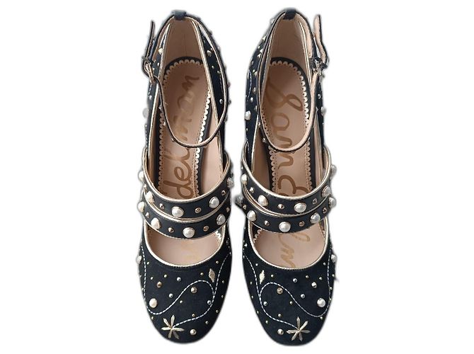 Décolleté Sam Edelman in pelle nera con perle Nero Multicolore
