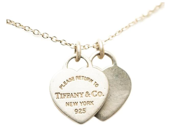 Tiffany & Co Return To Tiffany Double Heart Tag Necklace Metal Necklace in Good condition  ref.1352009