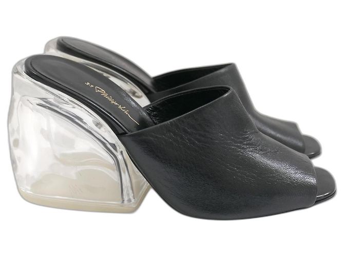 3.1 Phillip Lim Mules à talons en plexiglas Phillip Lim Noir