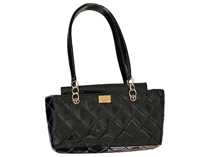 Bolsa de ombro Chanel Preto Couro envernizado  ref.1352084