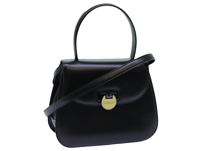 GIVENCHY Sac à Main Cuir 2façon Black Auth 71566 Noir  ref.1352135