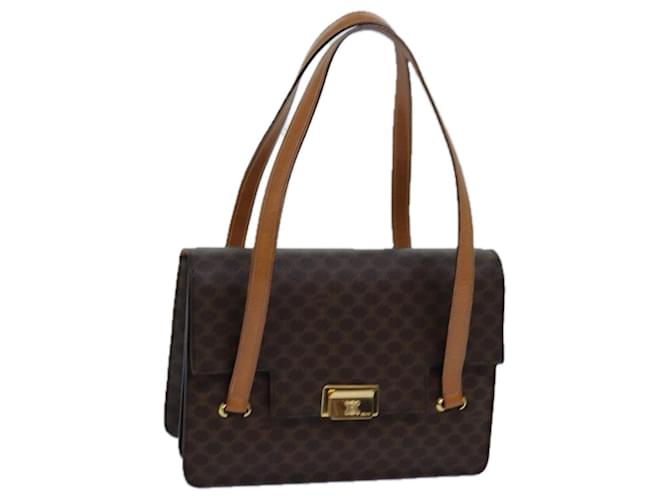 Céline CELINE Bolsa de Ombro em Lona Macadame PVC Marrom Autenticação 71427  ref.1352162