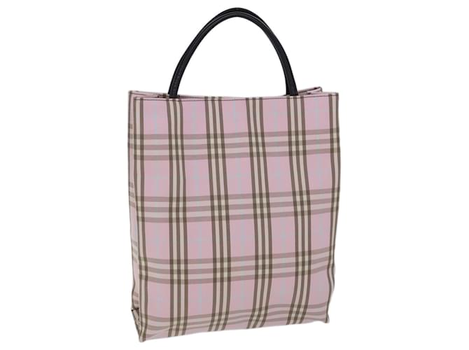 BURBERRY Nova Check Hand Bag Canvas Pink Auth 72132 Cloth  ref.1352174