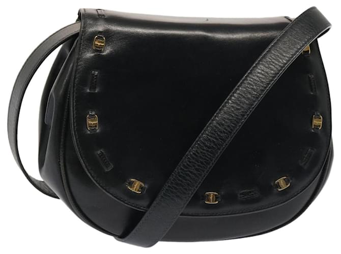 Salvatore Ferragamo Shoulder Bag Leather Black Auth bs13732  ref.1352211