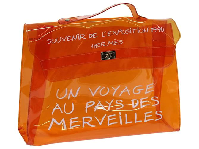 Hermès HERMES Vinyl Kelly Handtasche Vinyl Orange Auth 72352  ref.1352223