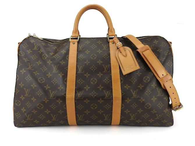 Louis Vuitton Keepall 50 Marrom Bezerro-como bezerro  ref.1352418