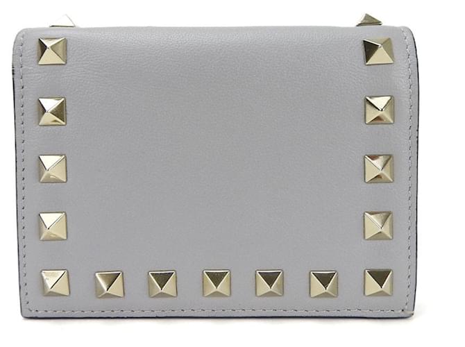 Valentino Garavani Rockstud Grau Leder  ref.1352901