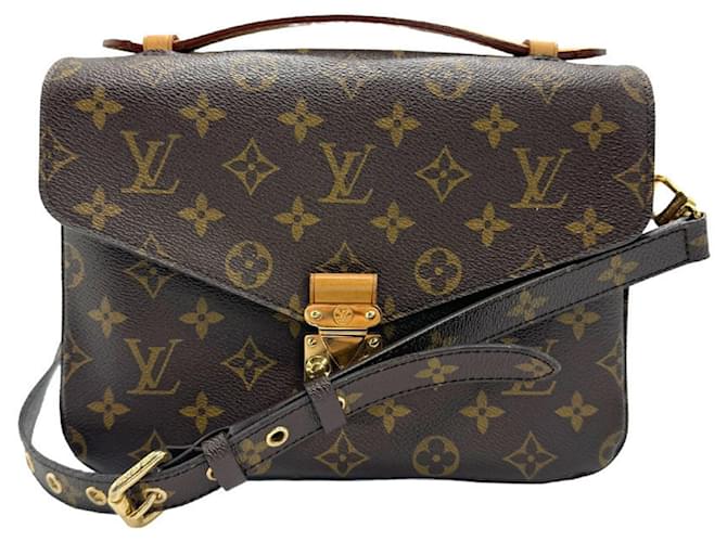 Louis Vuitton Pochette Metis Brown Cloth  ref.1353153