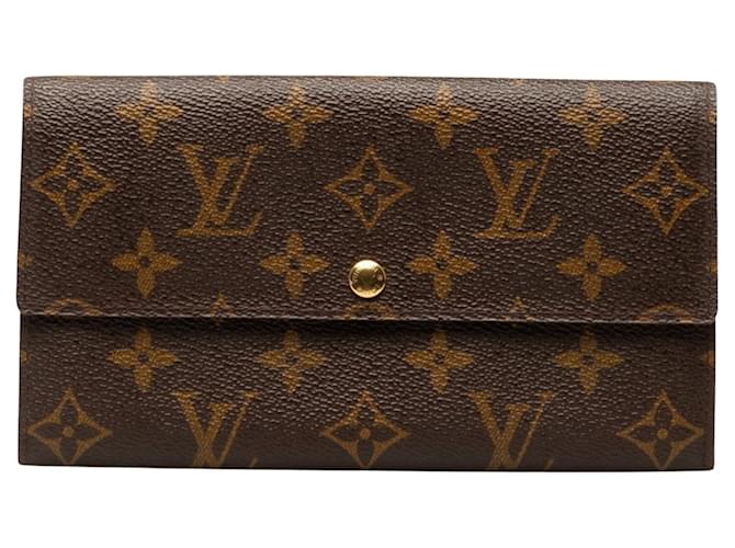 Crédito Louis Vuitton Porte Monnaie Castaño Lienzo  ref.1353179