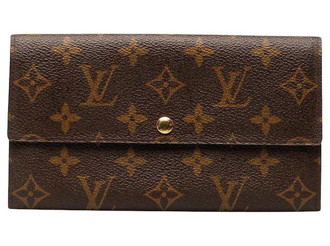 Louis Vuitton Porte Monnaie Credit Brown Cloth  ref.1353179
