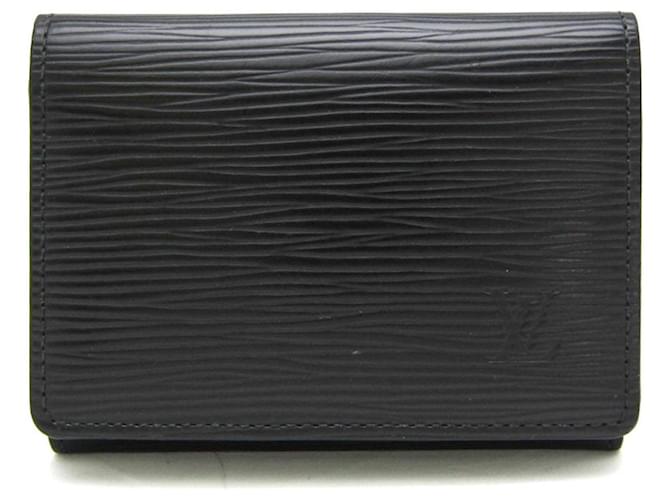 Louis Vuitton Porte carte de visite Black Leather  ref.1353181