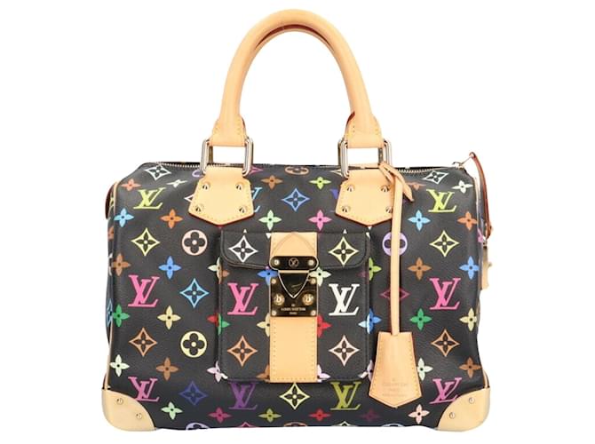 Speedy Louis Vuitton schnell 30 Schwarz Leinwand  ref.1353263