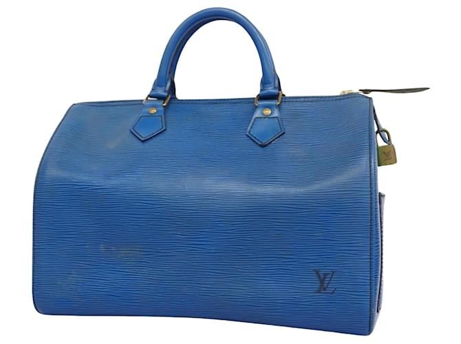 Louis Vuitton Speedy 30 Blu Pelle  ref.1353265