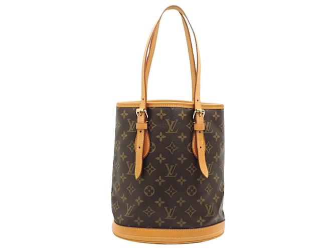 Louis Vuitton Bucket PM Marrom Lona  ref.1353806