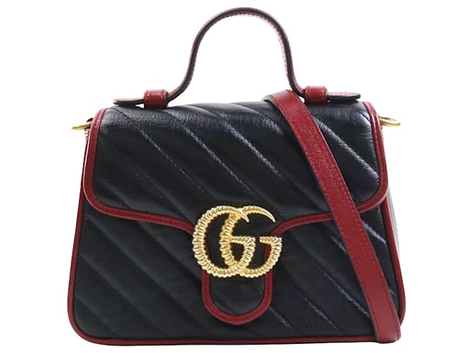 Gucci GG Marmont Negro Cuero  ref.1354111
