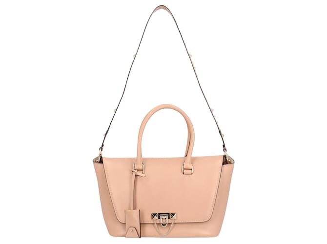 Valentino Garavani Rockstud Rosa Couro  ref.1354228