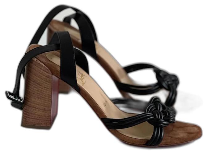 Christian Louboutin, sandálias de couro preto tamanho 40  ref.1354630