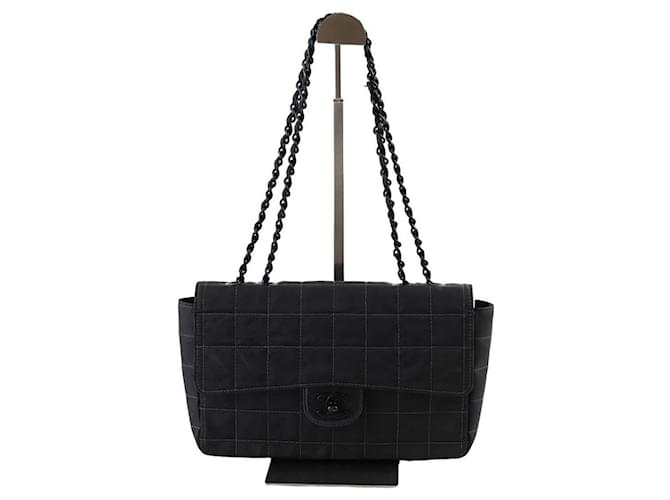 Chanel Zeitlose Handtasche/Klassisch Schwarz Tuch  ref.1354648