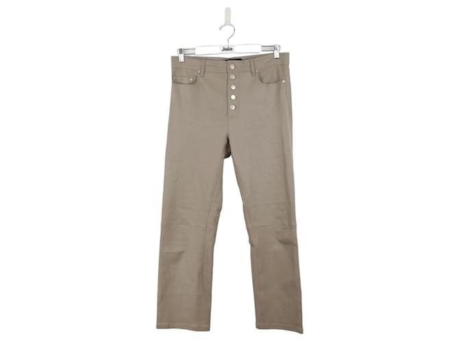 Joseph Pantaloni dritti in pelle Marrone  ref.1354661