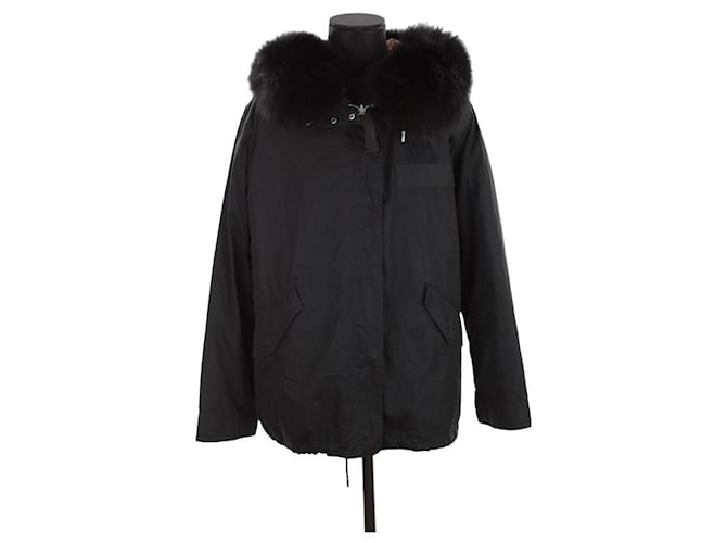 Yves Salomon Parka Schwarz Synthetisch  ref.1354680