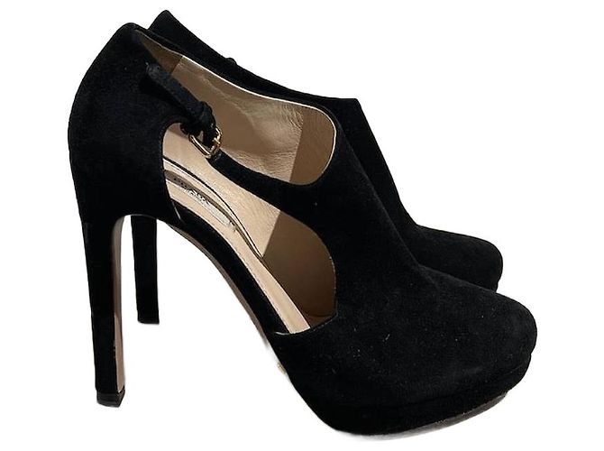PRADA Ankle boots T.EU 37.5 Suede Black