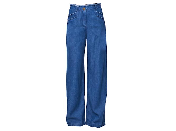 Autre Marque Pantalon Lynn indigo délavé Raquel Allegra Synthétique Bleu  ref.1354755