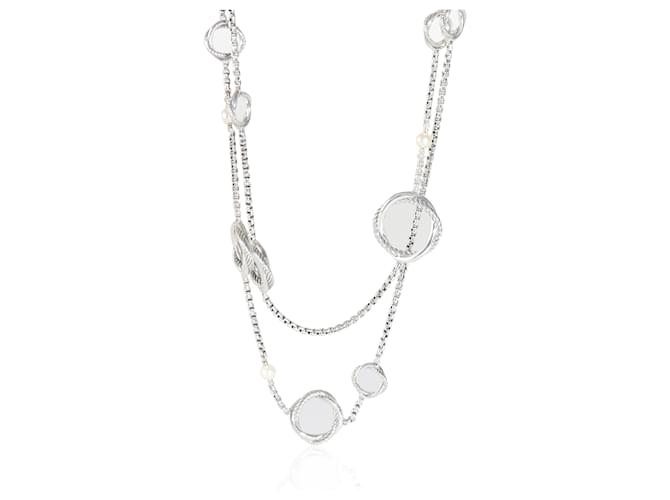 David Yurman Infinity Station Pearl Necklace in  Sterling Silver  ref.1354851