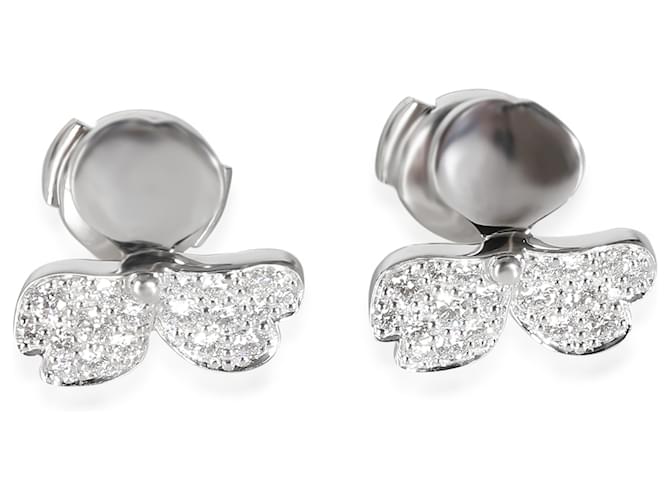 Tiffany & Co TIFFANY Y COMPAÑIA. Pendientes de diamantes con flores de papel en platino 0.34 por cierto  ref.1354863