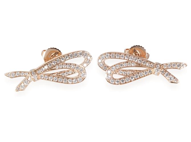 TIFFANY & CO. Boucles d'oreilles nœud en diamant 18k or rose 0.5 ctw  ref.1354869