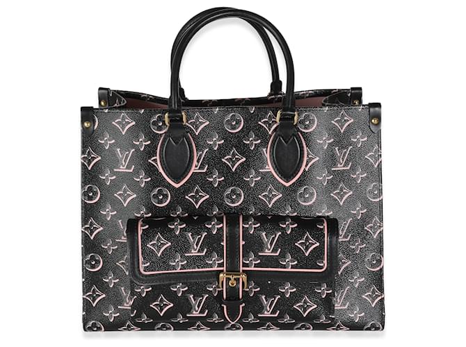Louis Vuitton Black Monogram Canvas Fall For You Onthego MM Pink Cloth  ref.1354948