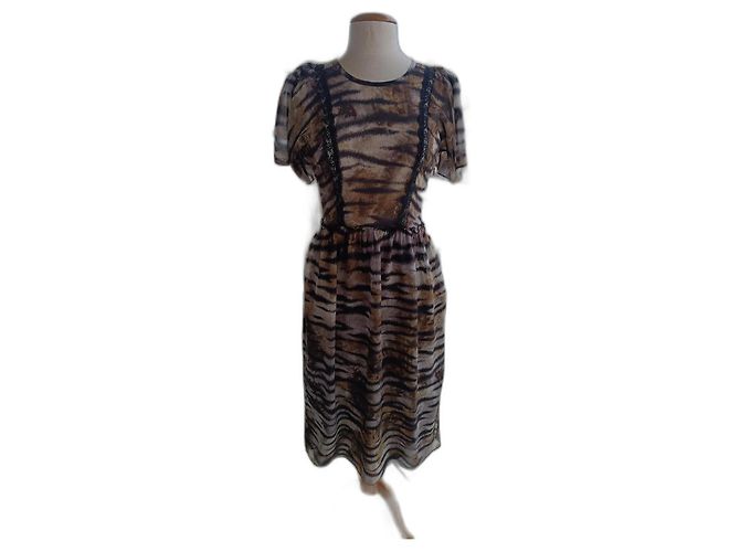 Vestido Mulberry de seda y encaje Multicolor