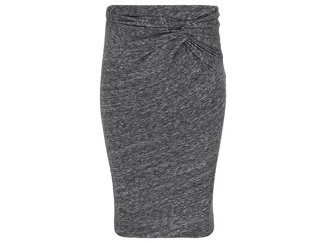 Falda midi entallada IRO de algodón gris 