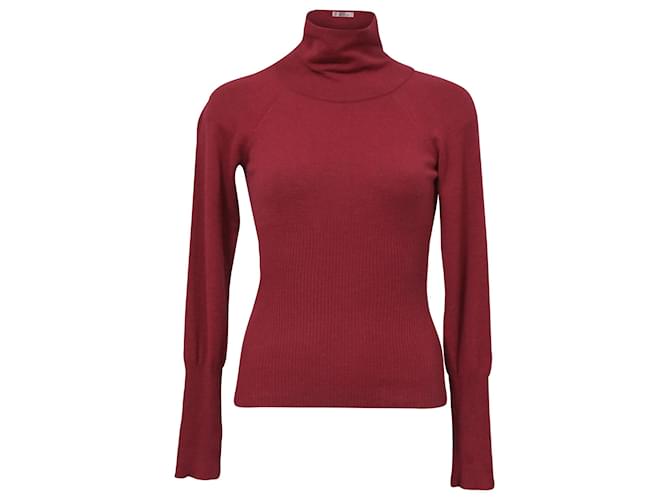 Max Mara Burgundy Turtleneck Sweater in Red Wool  ref.1355028