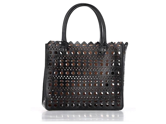 Alaïa Alaia Perforated Tote in Black Leather  ref.1355033